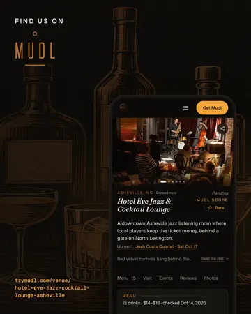 Hotel Eve Jazz & Cocktail Lounge's page in a phone, as a post image