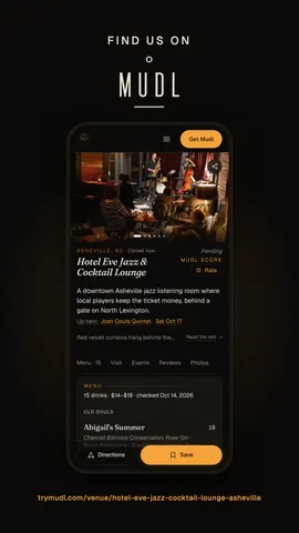 Hotel Eve Jazz & Cocktail Lounge's page in a phone, as a story image